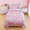 Cat Duvet Cover Sets Twin Size for Kids Girls, Include 1 Polyester Comforter Cover 68x86 Inches and 1 Pillowcase 20x26 Inches, Comforter Not Included, Gift for Christmas Birthday