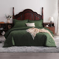7-Piece Queen Comforter Set with Sheets – Soft and Breathable All-Season Queen Bed in a Bag, Down Alternative Comforter Set Solid Color All Season, Olive Green