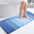 OLANLY Bathroom Runner Rugs 47x20, Extra Soft Absorbent Microfiber Bath Rugs, Rubber Backing, Quick Dry, Washable Bath Mats for Bathroom Floor, Tub and Shower, Home Decor Accessories, Light Royal Blue
