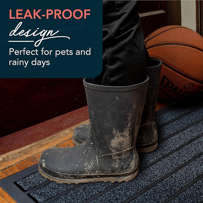 ubdyo Extra Durable Door Mat - Dirt Trapping Outdoor Welcome Mats - Non-Slip Outdoor Indoor Entrance - Low Profile Front Doormat (47" x 32", Bright Blue)