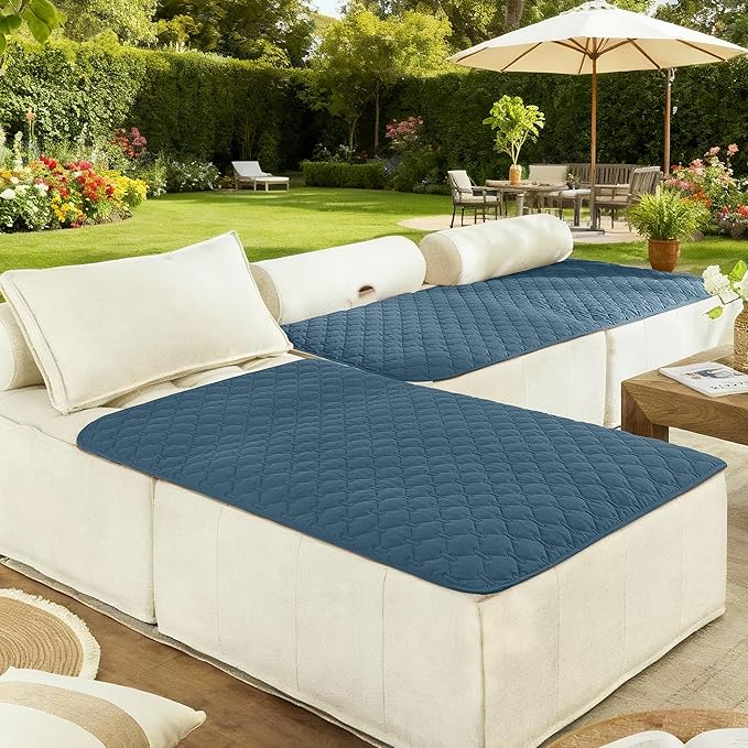 gogobunny 100% Double-Sided Waterproof Dog Bed Cover Pet Blanket Sofa Couch Furniture Protector for Puppy Large Dog Cat, Reversible (40x50 Inch (Pack of 1), Dark Blue/Light Blue)