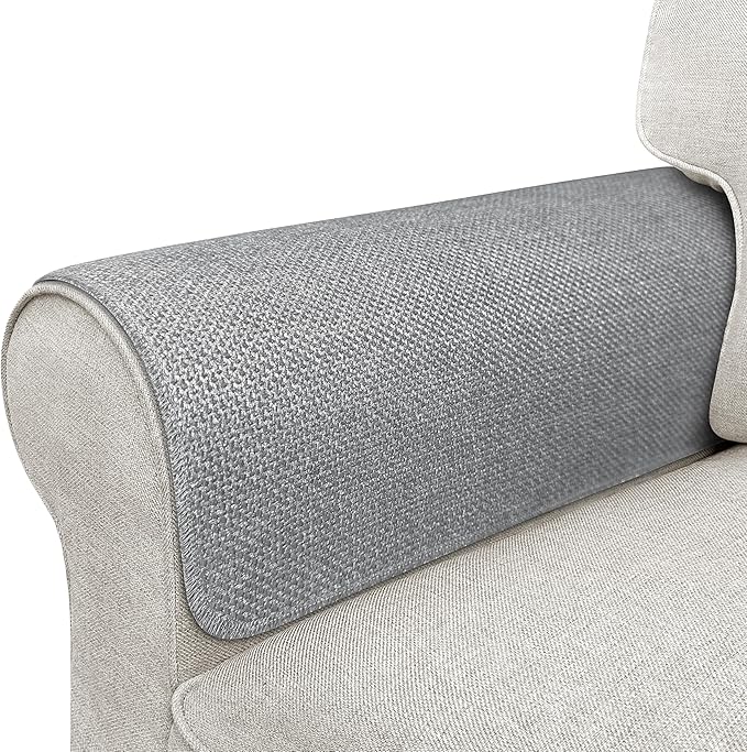 Couch Arm Covers, Waterproof Armrest Cover for Sofa, Armchair, Loveseat, Non-Slip Recliner Arm Cover, Sofa Arm Covers, Headrest Covers, Arm Chair Covers Set of 2 (Gray, 24"×20")