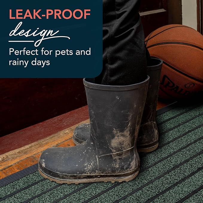 ubdyo Extra Durable Door Mat - Dirt Trapping Outdoor Welcome Mats - Non-Slip Outdoor Indoor Entrance - Low Profile Front Doormat (47" x 32", Bright Green)