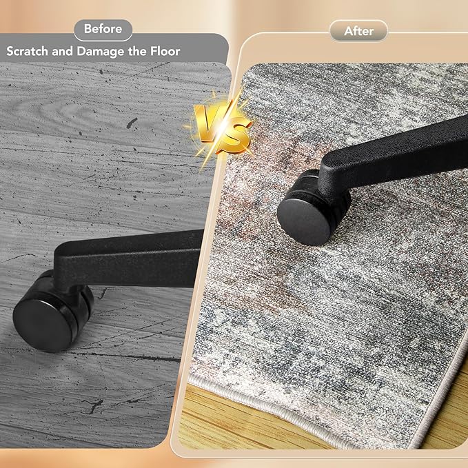 Office Chair Mat for Hardwood Floor&Tile Floor,48"X 60" Heavy Duty Desk Chair Mat for Hard Floors,Under Desk Rug for Rolling Computer Chair,Anti Slip,Low Pile Carpet Floor-Abstract Grey