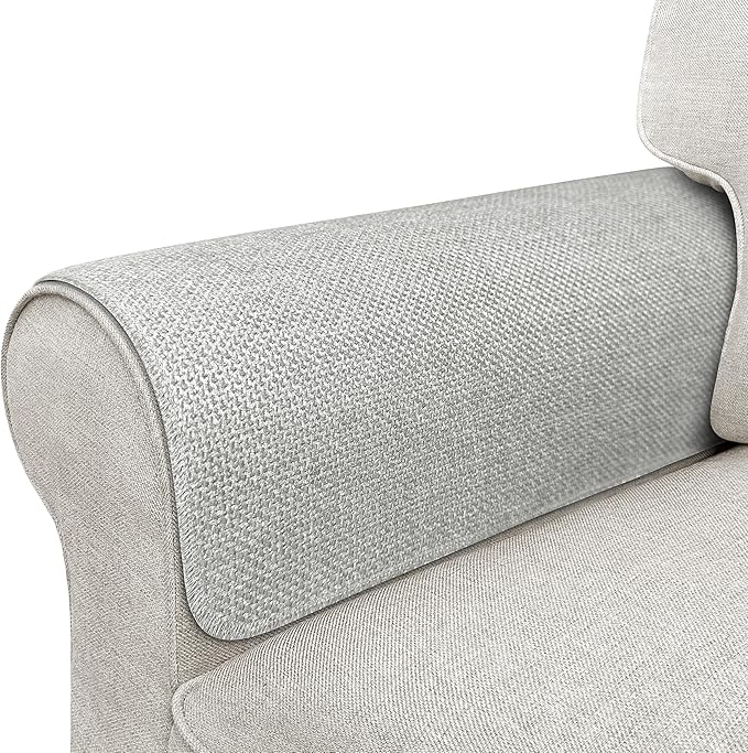 Couch Arm Covers, Waterproof Armrest Cover for Sofa, Armchair, Loveseat, Non-Slip Recliner Arm Cover, Sofa Arm Covers, Headrest Covers, Arm Chair Covers Set of 2 (Light Gray, 24"×20")
