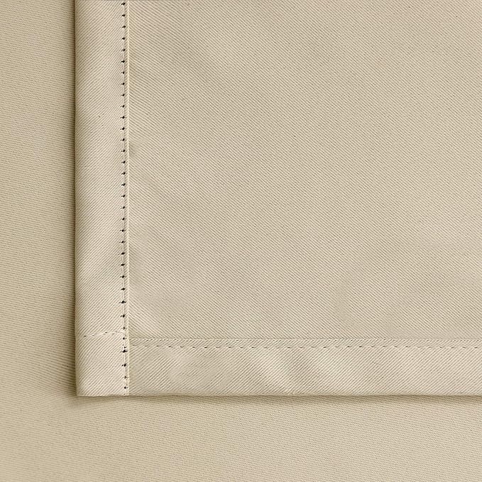 BGment Beige Room Darkening Curtains for Bedroom - Rod Pocket 63 Inches Length Thermal Insulated Blackout Window Drapes for Living Room, 52 x 63 Inch, 2 Panels