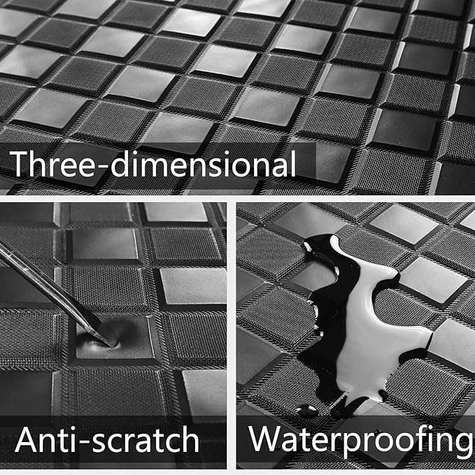 Cargo Mat & Backrest Mats for 2014-2018 Mazda 3 Hatchback Accessories, All Weather Waterproof Rear Cargo Liner Rear Trunk Liner Back Seat Cover Protector