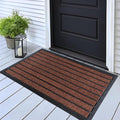 ubdyo Extra Durable Door Mat - Dirt Trapping Outdoor Welcome Mats - Non-Slip Outdoor Indoor Entrance - Low Profile Front Doormat (32" x 20", Bright Burgundy)