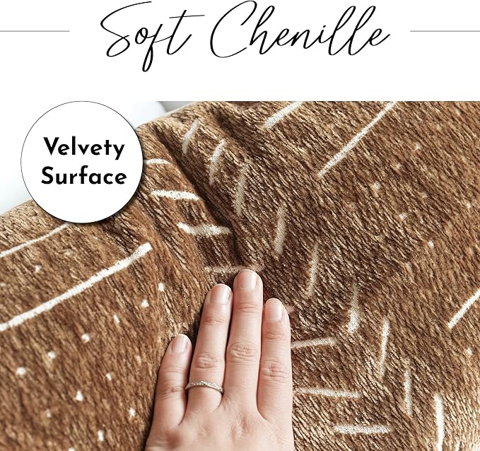 BlissBlush Fall Brown Soft Chenille Boho Body Pillow Cover 20x54, Decorative Oversized Long Lumbar Pillow, Boho Textured Oversize Body Pillow, Cover ONLY