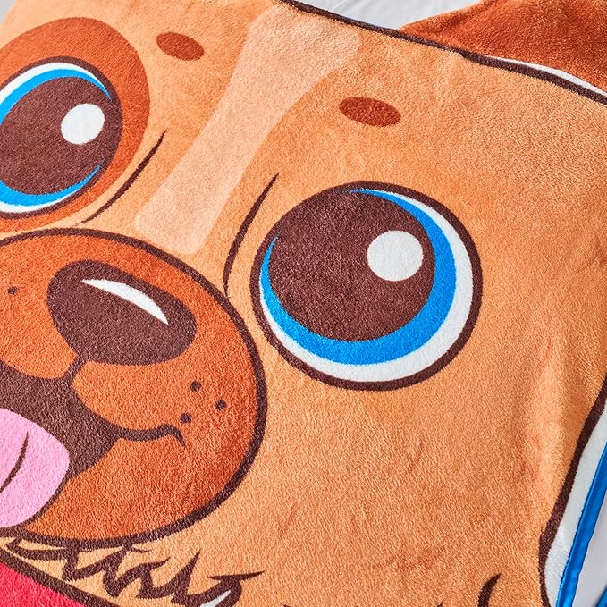 Bleacher Creatures ZippySack Twin Bed Zip-Up Bedding – Super Soft Fleece Fitted Blanket with Side Pocket & Durable Zipper – Easy Bed-Making for Kids (Dog)