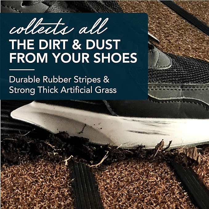 ubdyo Extra Durable Door Mat - Dirt Trapping Outdoor Welcome Mats - Non-Slip Outdoor Indoor Entrance - Low Profile Front Doormat (36" x 24", Bright Brown)