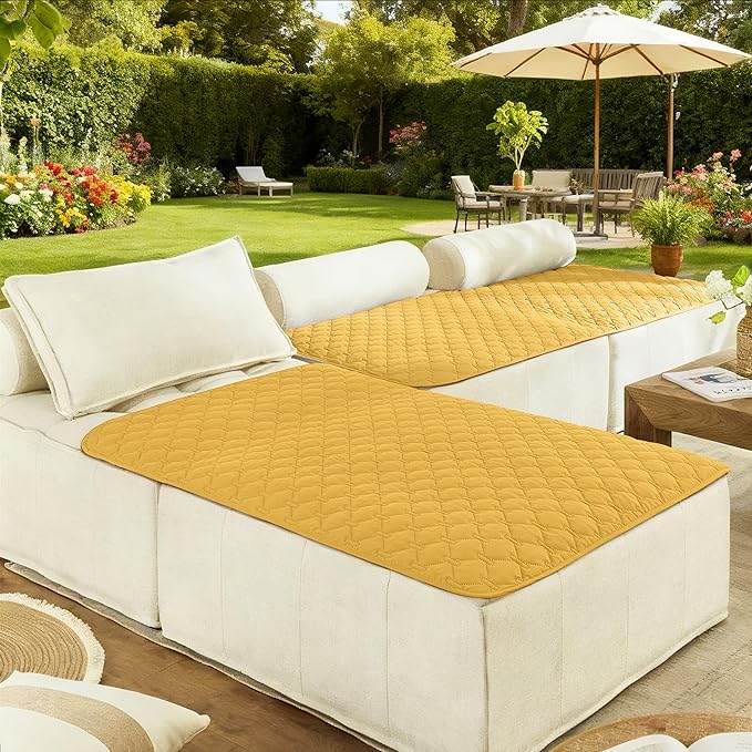 gogobunny 100% Double-Sided Waterproof Dog Bed Cover Pet Blanket Sofa Couch Furniture Protector for Puppy Large Dog Cat, Reversible (40x50 Inch (Pack of 1), Dark Yellow/Light Yellow)