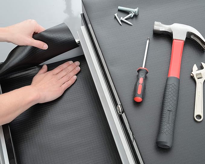 Con-Tact Brand Zip-N-Fit Adhesive Perforated, Scissors Needed, 18-Inches by 4-Feet, Black Solid Grip Drawer and Shelf Non-Slip Liner, x 4', 6 Sq Ft