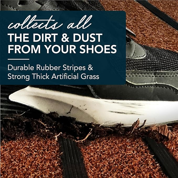 ubdyo Extra Durable Door Mat - Dirt Trapping Outdoor Welcome Mats - Non-Slip Outdoor Indoor Entrance - Low Profile Front Doormat (47" x 32", Bright Burgundy)