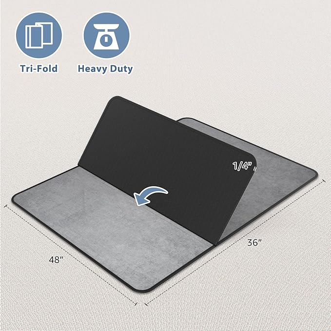 Placoot Heavy Duty Office Chair Mat for Carpet and Hardwood Floor Corduroy Surface Desk Chair Mat Rug 36'' x 48'' Jacquard Woven Surface Floor mats for Office Home