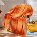 NEWCOSPLAY Super Soft Throw Blanket Orange Premium Silky Flannel Fleece Leaves Pattern Lightweight Bed Blanket All Season Use (Orange, Throw(50"x60"))