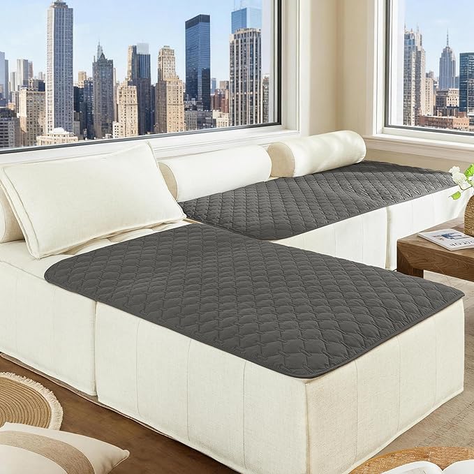 gogobunny 100% Double-Sided Waterproof Dog Bed Cover Pet Blanket Sofa Couch Furniture Protector for Puppy Large Dog Cat, Reversible (40x50 Inch (Pack of 1), Dark Grey/Light Grey)