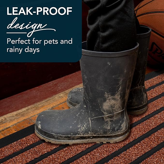 ubdyo Extra Durable Door Mat - Dirt Trapping Outdoor Welcome Mats - Non-Slip Outdoor Indoor Entrance - Low Profile Front Doormat (47" x 32", Bright Burgundy)