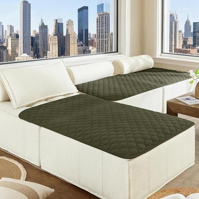 gogobunny 100% Double Sided Waterproof Dog Blanket Soft Pet Bed Cover Reversible Protect Furniture Couch Sofa Car for Puppy Large Dog Cat (Dark Olive/Light Olive, 40x50 Inch (Pack of 1))