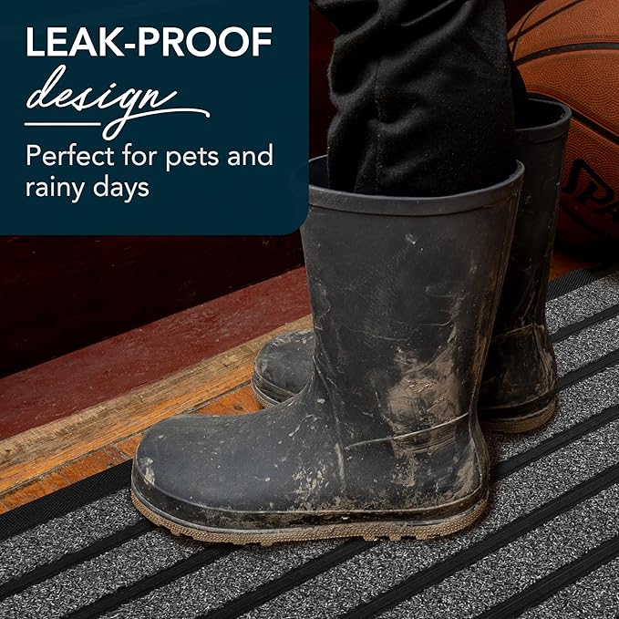 ubdyo Extra Durable Door Mat - Dirt Trapping Outdoor Welcome Mats - Non-Slip Outdoor Indoor Entrance - Low Profile Front Doormat (36" x 24", Bright Grey)