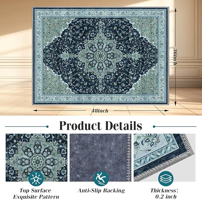 Office Chair Mat for Hardwood Floor&Tile Floor,36"X 48" Heavy Duty Desk Chair Mat for Hard Floors,Under Desk Rug for Rolling Computer Chair,Anti Slip,Low Pile Carpet Floor-Black Gray