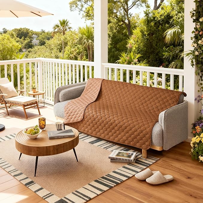 gogobunny 100% Double-Sided Waterproof Dog Bed Cover Pet Blanket Sofa Couch Furniture Protector for Puppy Large Dog Cat, Reversible (68x82 Inch (Pack of 1), Dark Pumpkin/Light Pumpkin)