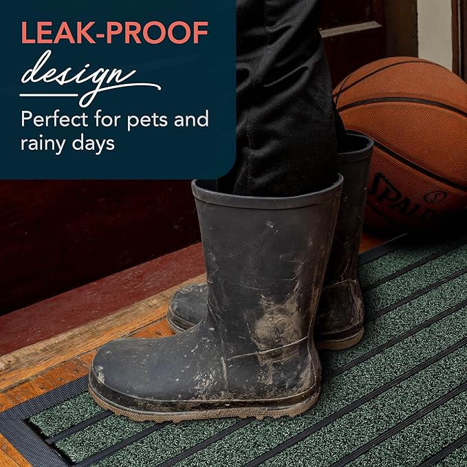 ubdyo Extra Durable Door Mat - Dirt Trapping Outdoor Welcome Mats - Non-Slip Outdoor Indoor Entrance - Low Profile Front Doormat (36" x 24", Bright Green)