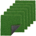 Artificial Turf Tiles 12X12 in,0.6 in Thick,Fake Grass Patch Indoor Outdoor Garden Lawn Patio,Synthetic Turf Mat,Realistic Grass Rug for Dogs Pets Lawn Landscape Squares,Green (6 Packs)
