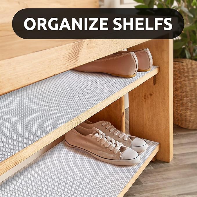 RAY STAR 12X120 Inch Shelf Liner for Kitchen Cabinets, Non-Adhesive Cabinet Liner Washable, PVC Drawer Liner for Dresser Non-Slip Bathroom (Black Circle)(1 Roll)