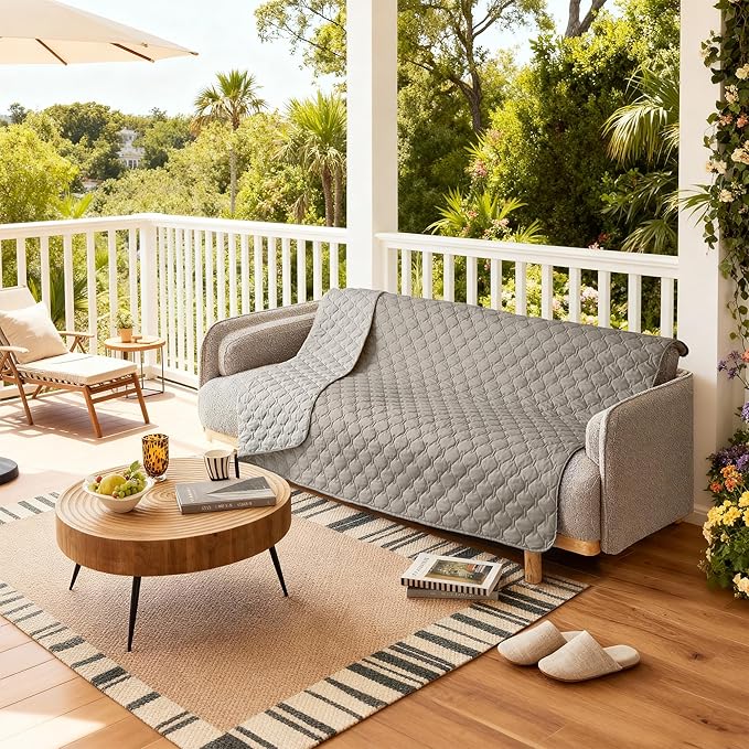 gogobunny 100% Double Sided Waterproof Dog Blanket Soft Pet Bed Cover Reversible Protect Furniture Couch Sofa Car for Puppy Large Dog Cat (Dark Stone/Light Stone, 82x120 Inch (Pack of 1))