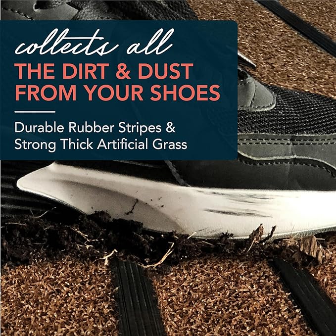 ubdyo Extra Durable Door Mat - Dirt Trapping Outdoor Welcome Mats - Non-Slip Outdoor Indoor Entrance - Low Profile Front Doormat (47" x 32", Bright Brown)