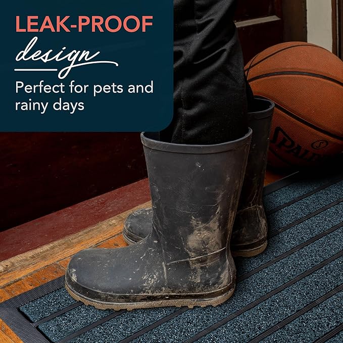 ubdyo Extra Durable Door Mat - Dirt Trapping Outdoor Welcome Mats - Non-Slip Outdoor Indoor Entrance - Low Profile Front Doormat (36" x 24", Bright Blue)