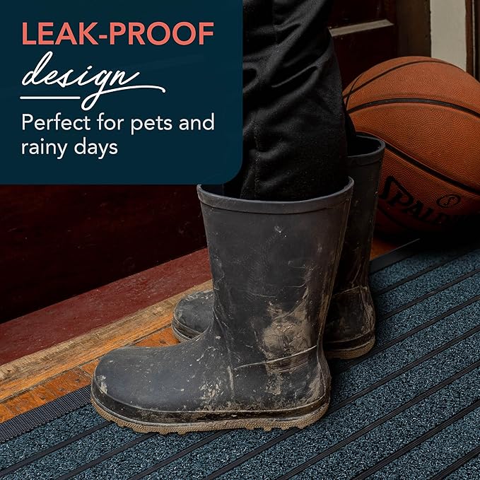 ubdyo Extra Durable Door Mat - Dirt Trapping Outdoor Welcome Mats - Non-Slip Outdoor Indoor Entrance - Low Profile Front Doormat (30" x 17", Bright Blue)