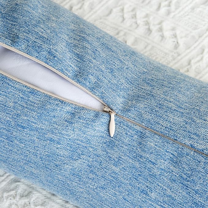 Buckwheat Neck Support Pillow Cervical Neck Cylinder Bolster Pillow,Buckwheat Hulls Adjustable Roll Pillow,Neck Pain Relief for Back and Side Sleepers Round Pillows for Lunch Break blue, 6*15 inch