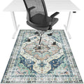 Office Chair Mat for Hardwood Floor&Tile Floor,36"X 48" Heavy Duty Desk Chair Mat for Hard Floors,Under Desk Rug for Rolling Computer Chair,Anti Slip,Low Pile Carpet Floor-Blue Flower