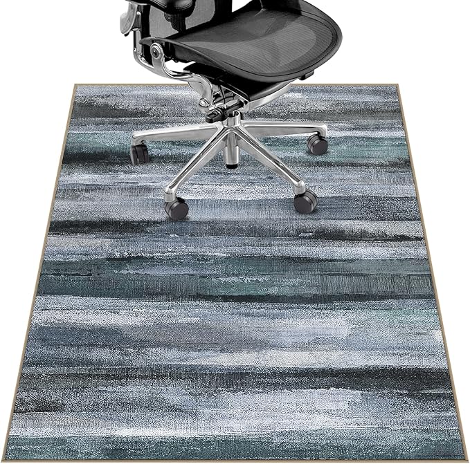 Office Chair Mat for Hardwood Floor&Tile Floor,36"X 48" Heavy Duty Desk Chair Mat for Hard Floors,Under Desk Rug for Rolling Computer Chair,Anti Slip,Low Pile Carpet Floor-Abstract Dark Grey