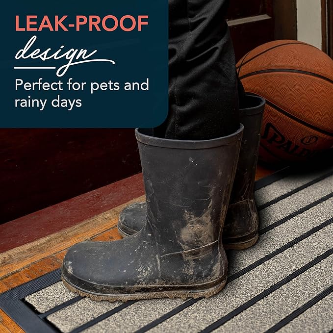 ubdyo Extra Durable Door Mat - Dirt Trapping Outdoor Welcome Mats - Non-Slip Outdoor Indoor Entrance - Low Profile Front Doormat (30" x 17", Bright Beige)