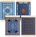 4 Pieces Rug Table Coasters Table Drink Holders Oriental Design Fabric Carpet Drink Mats Oriental Design Fabric Elegant Carpets Kitchen and Bar Mats for Home Office (Square,Novelty Pattern)