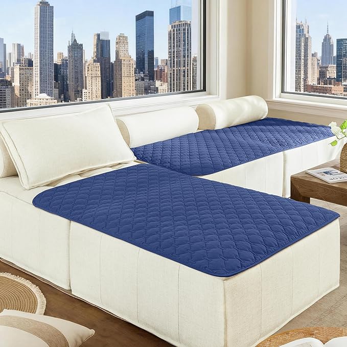 gogobunny 100% Double Sided Waterproof Dog Blanket Soft Pet Bed Cover Reversible Protect Furniture Couch Sofa Car for Puppy Large Dog Cat (Dark Navy/Light Navy, 40x50 Inch (Pack of 1))