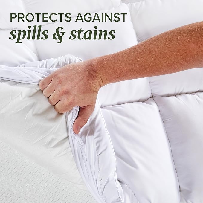 Beckham Hotel Collection Twin Size Hybrid Mattress Pad (Extra Padded) & Protector - Waterproof Quilted Pillow Top Mattress Cover - Thick, Plush, Fitted Mattress Topper for Bed