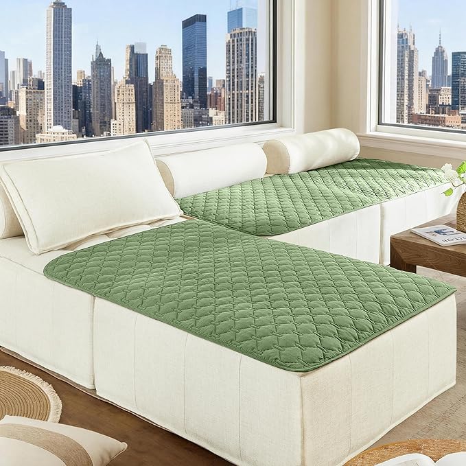 gogobunny 100% Double-Sided Waterproof Dog Bed Cover Pet Blanket Sofa Couch Furniture Protector for Puppy Large Dog Cat, Reversible (40x50 Inch (Pack of 1), Dark Green/Light Green)