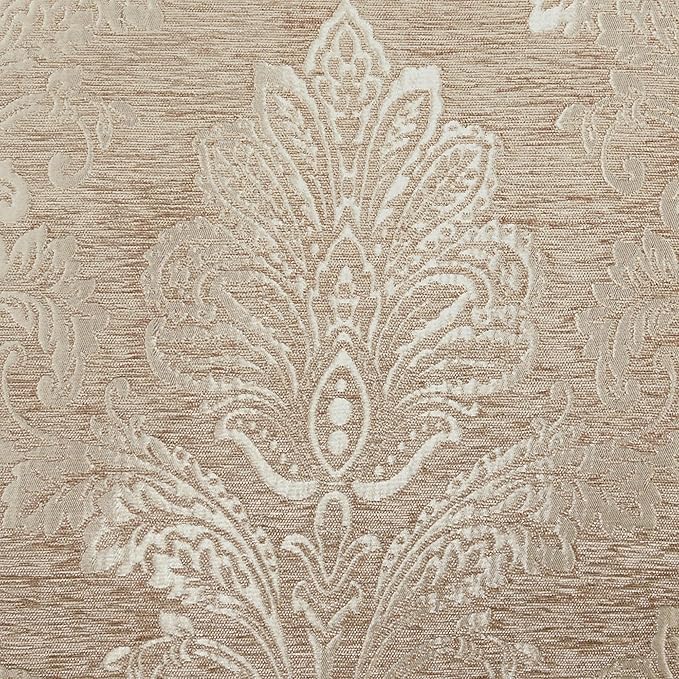 Touch of Class Camelot Luxury Bedding | Neutral Almond | Matte Satin Damask on Richly Textured Jacquard-Woven Chenille | Designed 3 Piece Set Includes Queen Quilted Bedspread & 2 Standard Shams