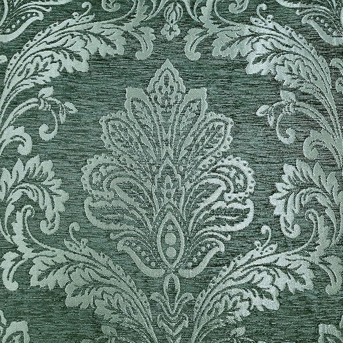 Touch of Class Camelot Luxury Bedding | Emerald Green | Matte Satin Damask on Textured Jacquard-Woven Chenille 6 Piece Set Includes Cal King Quilted Bedspread, 2 King Shams & 3 Decorative Pillows