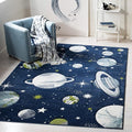 SAFAVIEH Carousel Kids Collection Area Rug - 9' x 12', Navy & Ivory, Non-Shedding & Easy Care, Ideal for High Traffic Areas for Boys & Girls in Playroom, Nursery, Bedroom (CRK103N)