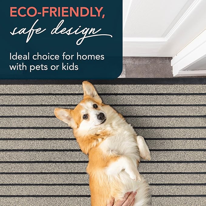 ubdyo Extra Durable Door Mat - Dirt Trapping Outdoor Welcome Mats - Non-Slip Outdoor Door Mats - Low Profile Front Door Mat - Indoor Doormat (47" x 32", Bright Beige)