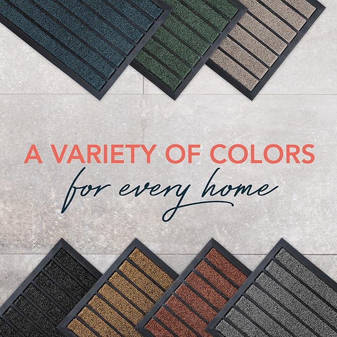 ubdyo Extra Durable Door Mat - Dirt Trapping Outdoor Welcome Mats - Non-Slip Outdoor Indoor Entrance - Low Profile Front Doormat (30" x 17", Bright Brown)