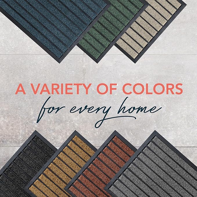 ubdyo Extra Durable Door Mat - Dirt Trapping Outdoor Welcome Mats - Non-Slip Outdoor Indoor Entrance - Low Profile Front Doormat (36" x 24", Bright Brown)