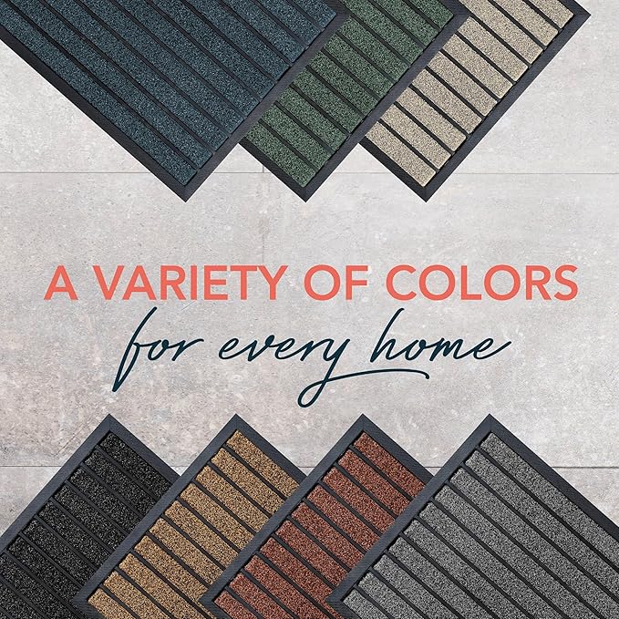 ubdyo Extra Durable Door Mat - Dirt Trapping Outdoor Welcome Mats - Non-Slip Outdoor Indoor Entrance - Low Profile Front Doormat (36" x 24", Bright Green)