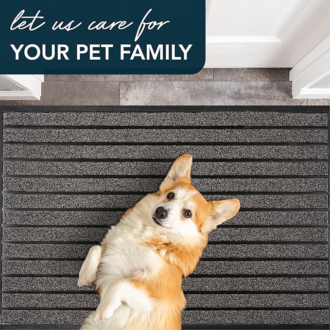 ubdyo Extra Durable Door Mat - Dirt Trapping Outdoor Welcome Mats - Non-Slip Outdoor Indoor Entrance - Low Profile Front Doormat(47" x 32", Bright Grey)