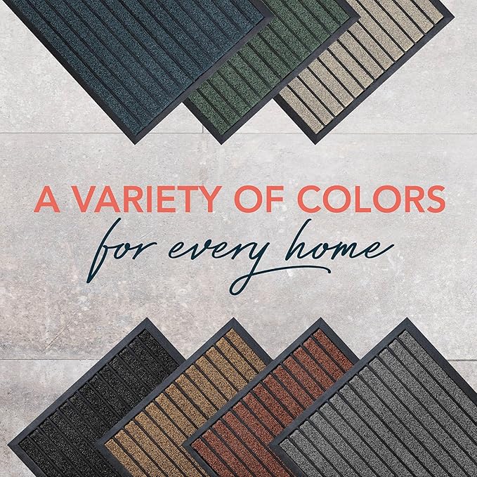 ubdyo Extra Durable Door Mat - Dirt Trapping Outdoor Welcome Mats - Non-Slip Outdoor Door Mats - Low Profile Front Door Mat - Indoor Doormat (47" x 32", Bright Beige)